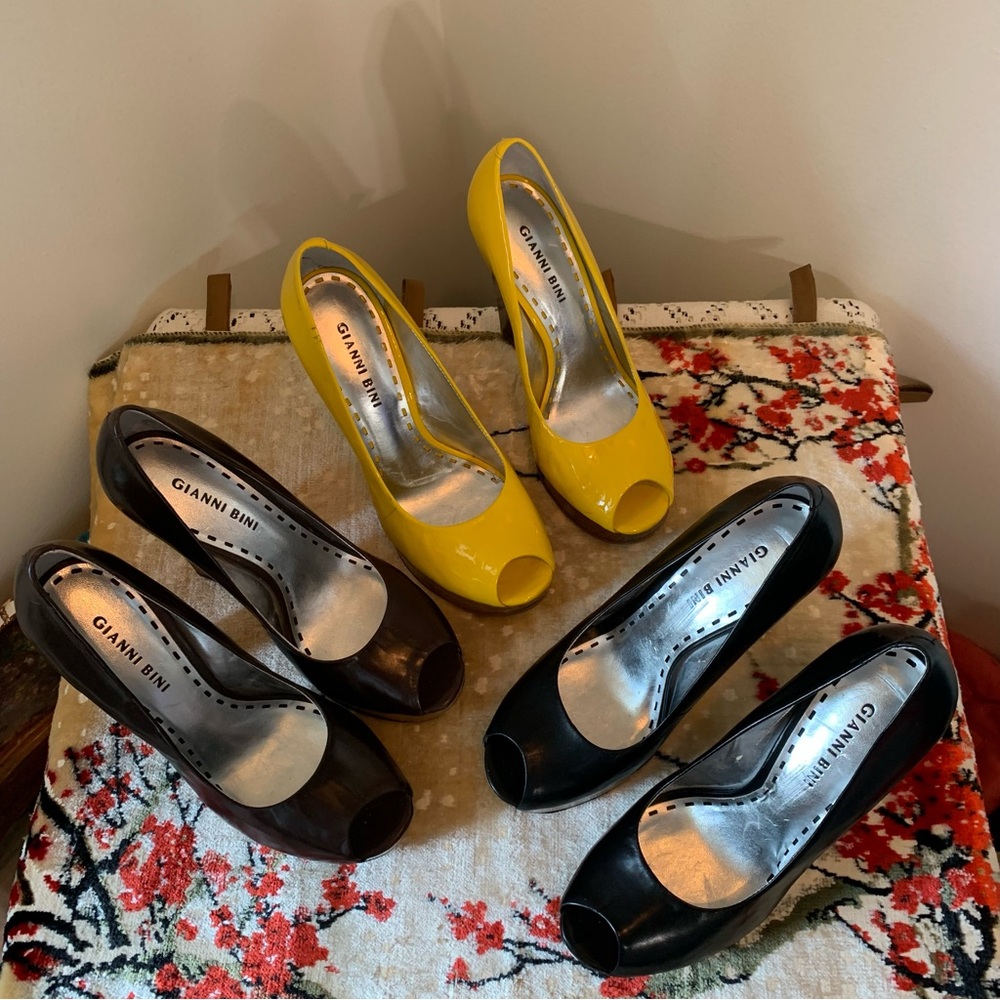 3 pair Gianni Bini Platform Heels - Picture 3 of 12